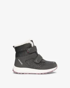 Viking Vinterskor>Equip Glitter Warm WP 2V Charcoal/Dusty Pink