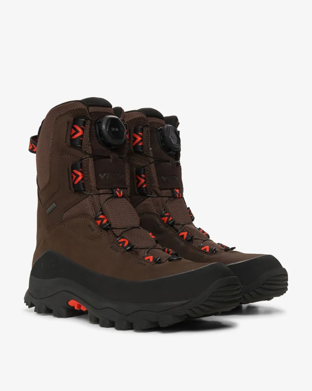 Viking Jaktstövlar|Gore-Tex Herrskor>Villrein High GTX BOA Hunting Boot Dark Brown/Red